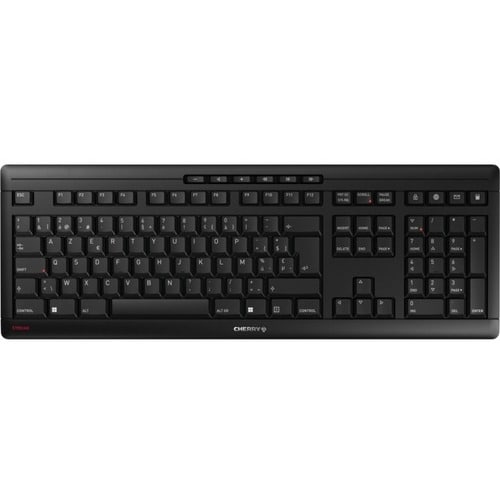 CHERRY STREAM Keyboard - Wireless Connectivity - USB Type A Interface - Belgian - Black - SX Keyswitch - 10 m - 2.40 GHz -