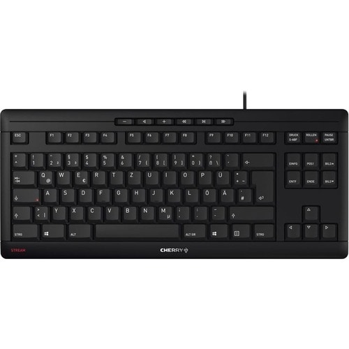 CHERRY STREAM Keyboard - Cable Connectivity - USB Type A Interface - Belgian - AZERTY Layout - Black - SX Keyswitch - 6 Mu