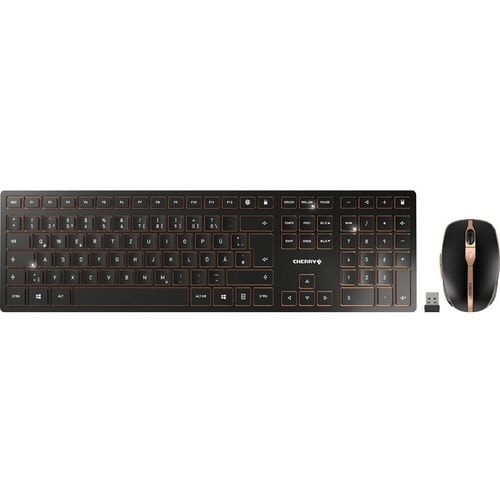 CHERRY DW 9100 SLIM Rugged Keyboard & Mouse - AZERTY - Belgian - USB Type A SX Wireless Bluetooth/RF 4.0 2.40 GHz Keyboard