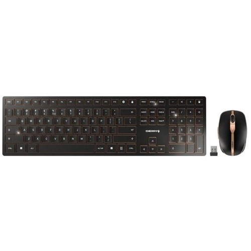 CHERRY DW 9100 Keyboard & Mouse - German - USB Scissors Wireless Bluetooth/RF 4.0 2.40 GHz Keyboard - Keyboard/Keypad Colo