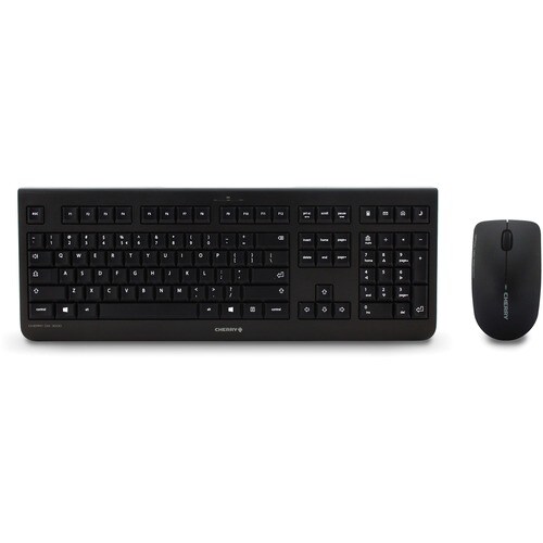 CHERRY DW 3000 Keyboard & Mouse - QWERTY - 1 - USB Wireless RF - 104 Key - Keyboard/Keypad Color: Black - USB Wireless RF 