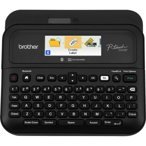 Brother P-Touch PT-D610BT Business Professional Connected Label Maker - Thermal Transfer - 1.18 in/s Mono - 17 Fonts - 8 F