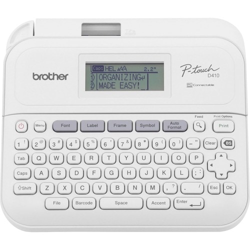 Brother® P-touch PT-D410 Home/Office Advanced Connected Label Maker - 15 Fonts - Connect via USB - Takes TZe Label Tapes u