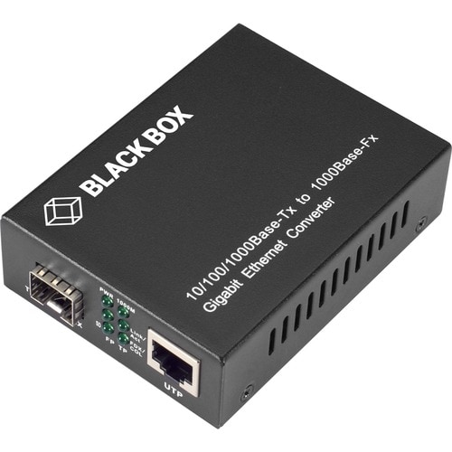 Black Box Pure Networking Transceiver/Media Converter - 1 x Network (RJ-45) - Single-mode, Multi-mode - Gigabit Ethernet -