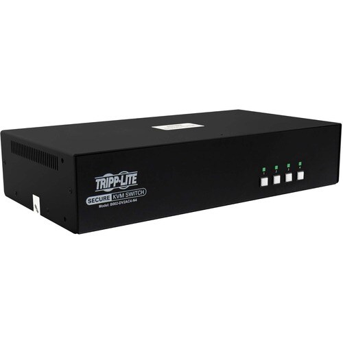 Tripp Lite series Secure KVM Switch, 4-Port, Dual Head, DVI to DVI, NIAP PP4.0, Audio, CAC, TAA - 4 Computer(s) - 1 Local 