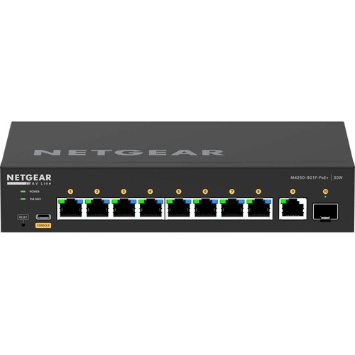 Netgear AV Line M4250 GSM4210PD 10 Ports Manageable Ethernet Switch - Gigabit Ethernet - 10/100/1000Base-T, 1000Base-X - 2