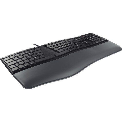 CHERRY ERGO KC 4500 Keyboard - Cable Connectivity - USB Interface - English (US) - QWERTZ Layout - Black - 109 Key(s) - Co