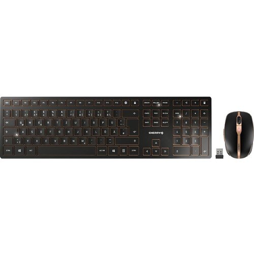 CHERRY DW 9100 SLIM Rugged Keyboard & Mouse - QWERTY - English (US) - USB Type A SX Wireless Bluetooth/RF 4.0 2.40 GHz Key