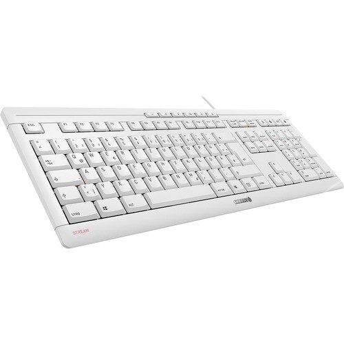 CHERRY STREAM Keyboard - Cable Connectivity - USB Interface - English (UK) - Scissors Keyswitch - 10 Hot Key(s) - Volume D