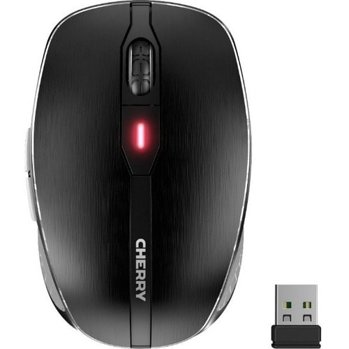 CHERRY MW 8C Advance Mouse - Bluetooth/Radio Frequency - USB - Laser - 6 Button(s) - Black - 1 - Wireless - 2.48 GHz - Rec