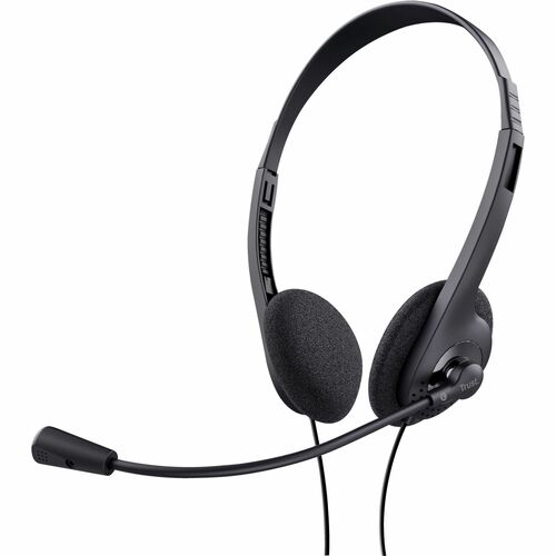 Trust CHAT Wired Over-the-head, On-ear Stereo Headset - Black - Binaural - Supra-aural - 32 Ohm - 70 Hz to 20 kHz - 180 cm