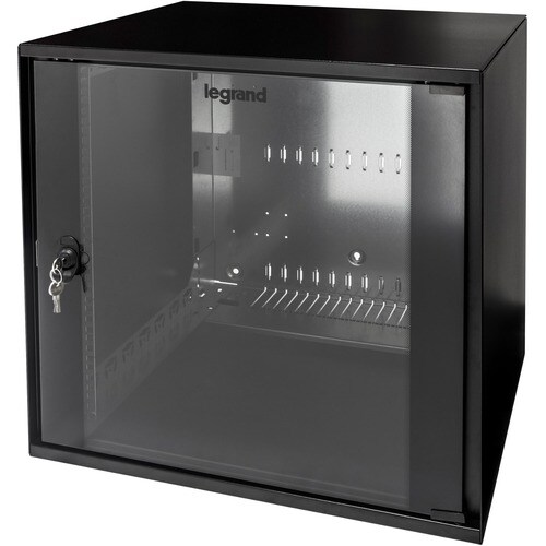 MINKELS 9U Wall Mountable Enclosed Cabinet Rack Cabinet - 482.60 mm Rack Width - Graphite Black - 100 kg Maximum Weight Ca