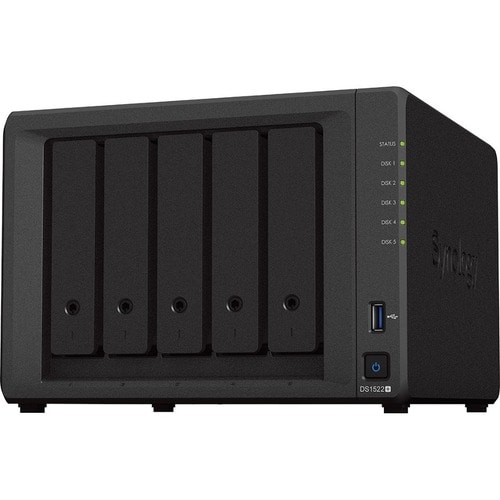 Synology DiskStation DS1522+ 5 x Gesamtzahl Einschübe SAN/NAS-Speichersystem - AMD R1600 Dual-Core 2,60 GHz - 8 GB RAM - D