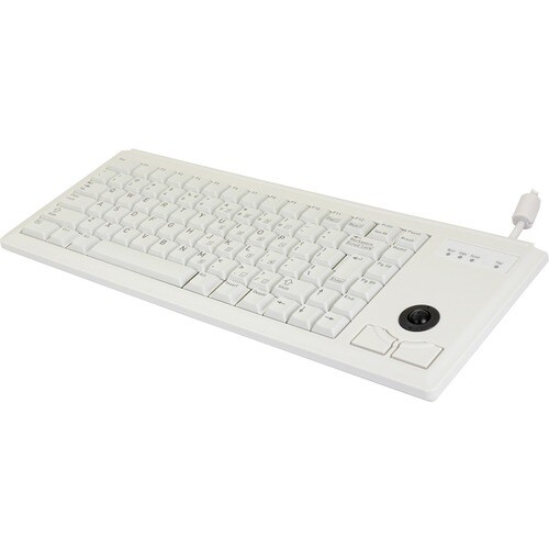 CHERRY Ultraslim G84-4420 Keyboard - Cable Connectivity - USB Interface - Trackball - English (US) - Light Grey - TAA Comp