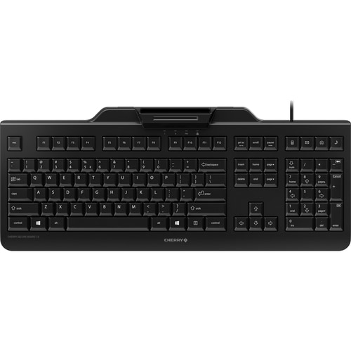 CHERRY SECURE BOARD 1.0 Keyboard - Cable Connectivity - USB Interface - Black - TAA Compliant - LPK Keyswitch - Thin Clien