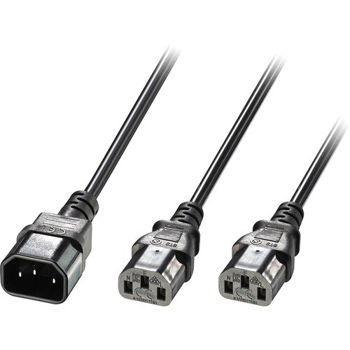 LINDY Verlängerungskabel - 1 m - für Drucker, Monitor, PC, Audio-System, Verstärker - IEC 60320 C14 / IEC 60320 C13 - Schwarz