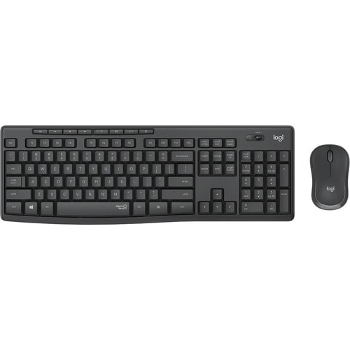 Logitech MK295 Silent Wireless Combo - USB Wireless Wi-Fi - Graphite - USB Wireless Wi-Fi Mouse - Graphite - AA, AAA - Com