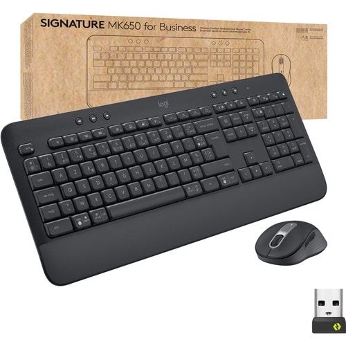 Logitech Signature MK650 Combo for Business Wireless Mouse and Keyboard Combo - USB Plunger Wireless Bluetooth/RF Keyboard