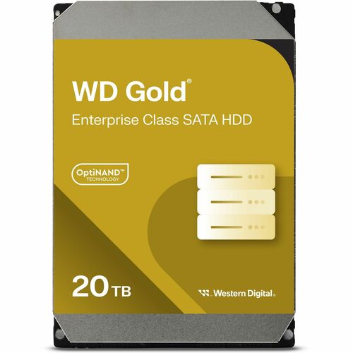 WD Gold WD202KRYZ 20 TB Hard Drive - 3.5" Internal - SATA (SATA/600) - Conventional Magnetic Recording (CMR) Method - Stor