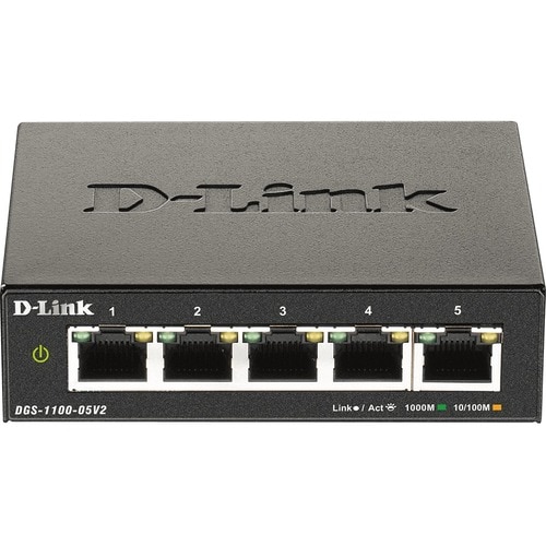 D-Link DGS-1100 5 Ports Manageable Ethernet Switch - 2 Layer Supported - 3.42 W Power Consumption - Twisted Pair