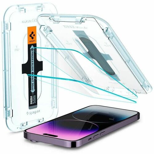 Spigen EZ FIT GLAS.tR 9H Tempered Glass Screen Protector for iPhone 14 Pro Max - Transparency - 2 / Pack - For 17 cm (6.7"