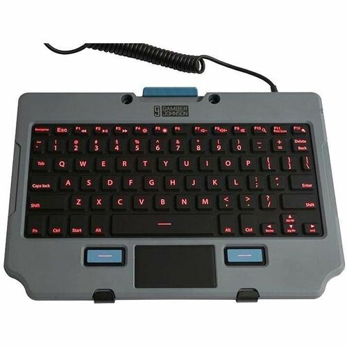 Gamber-Johnson Lite Rugged Keyboard - Cable Connectivity - USB Type A Interface - TouchPad - Spanish - Silicon Rubber Keys