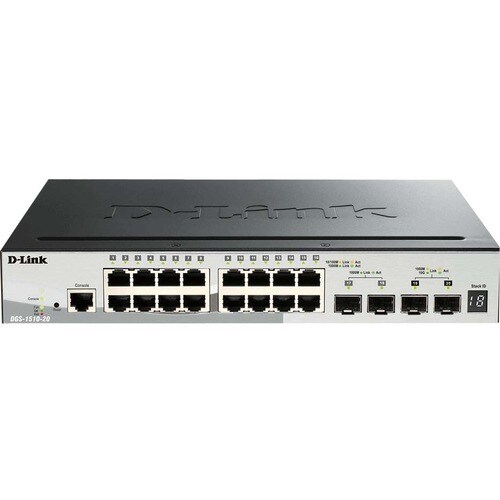 D-Link DGS-1510 DGS-1510-20 20 Ports Manageable Ethernet Switch - Gigabit Ethernet, 10 Gigabit Ethernet - 1000Base-T, 10GB
