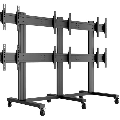 Carrello per schermo ITB - 240 kg Capacità - 6 Casters - Alluminio - Nero - 101,6 cm (40") a 165,1 cm (65") Screen Supported
