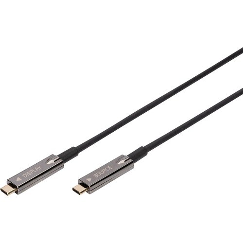 Digitus 15 m Hybrid-Glasfaserkabel Datentransferkabel - 1 Stück - Zweiter Anschluss: 1 x USB 3.1 Type C - Male