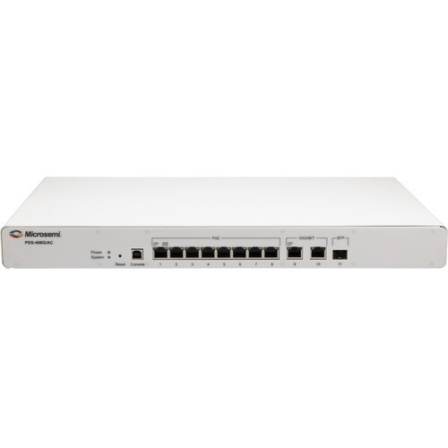 Microchip PDS-408G/AC 10 Anschlüsse Verwaltbar Ethernet-Switch - Gigabit-Ethernet - 10/100/1000Base-T, 100/1000Base-X - 2 