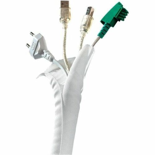 HAGOR Kabelbündler - Weiß - Kabelaufwicklung - 5 m Länge x 38 mm Durchmesser - Elastisch, Polyester