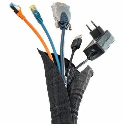 HAGOR Kabelbündler - Schwarz - Kabelaufwicklung - 5 m Länge x 38 mm Durchmesser - Plastik, Polyester