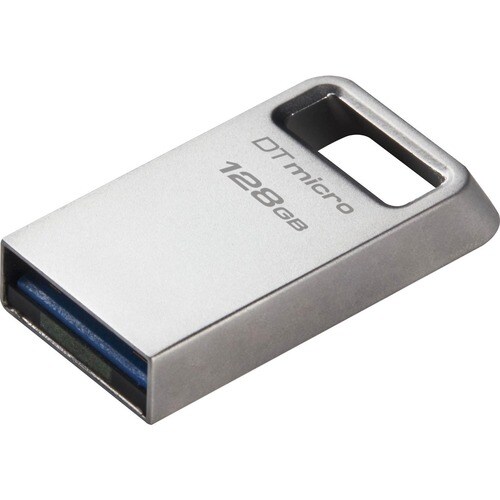 Kingston DataTraveler Micro USB Flash Drive - 128 GB - USB 3.2 (Gen 1) Type A - 200 MB/s Read Speed - Silver
