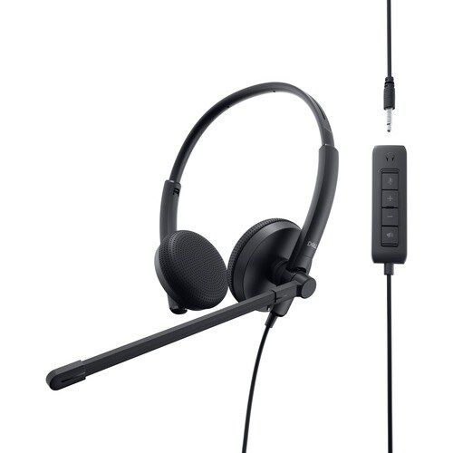 Dell Stereo Headset WH1022 - Binaural - Ear-cup - 20 Hz to 20 kHz - 150 cm Cable - Noise Cancelling, Directional Microphone