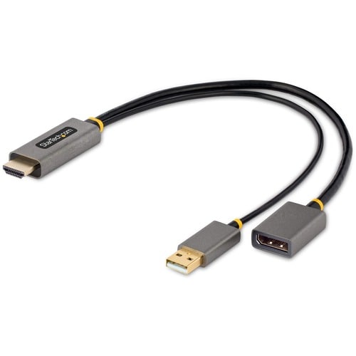 StarTech.com 1ft (30cm) HDMI to DisplayPort Adapter, 4K 60Hz HDR HDMI Source to DP Monitor, USB Bus Powered, HDMI 2.0 to D