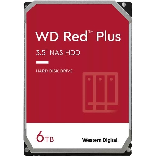 WD Red Plus WD60EFPX 6 TB Hard Drive - 3.5" Internal - SATA (SATA/600) - Conventional Magnetic Recording (CMR) Method - St