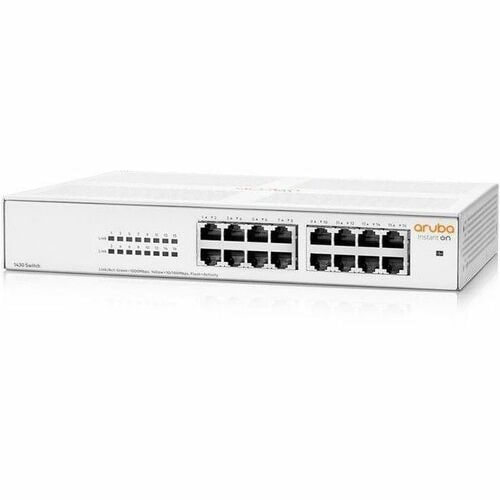 HPE Instant On 1430 16 Ports Ethernet Switch - Gigabit Ethernet - 100Base-TX, 10/100/1000Base-T - 2 Layer Supported - 7.90