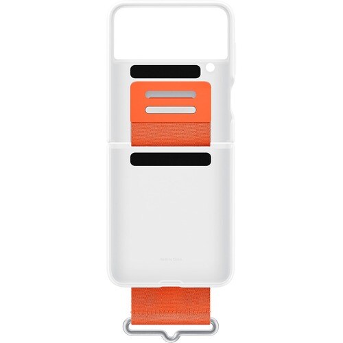 SAMSUNG SILICONE COVER WITH STRAP FLIP4 WHITE