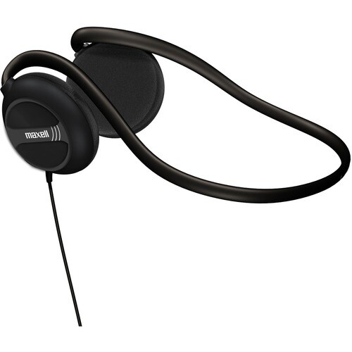 Maxell Stereo Neckbands - Stereo - Black - Mini-phone (3.5mm) - Wired - 32 Ohm - 16 Hz 24 kHz - Nickel Plated Connector - 