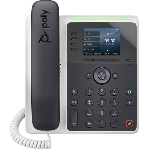 Teléfono IP Poly Edge E220 - Con cable - Con cable - Bluetooth, NFC - De Escritorio, Montable en Pared - VoIP - 2 x Red (R