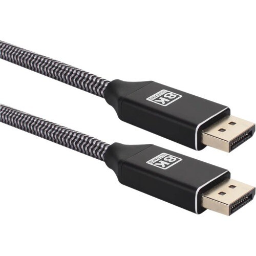 QVS 10ft DisplayPort 1.4 UltraHD 8K Nylon-Braided Premium Cable - 10 ft DisplayPort A/V Cable for Audio/Video Device, Proj