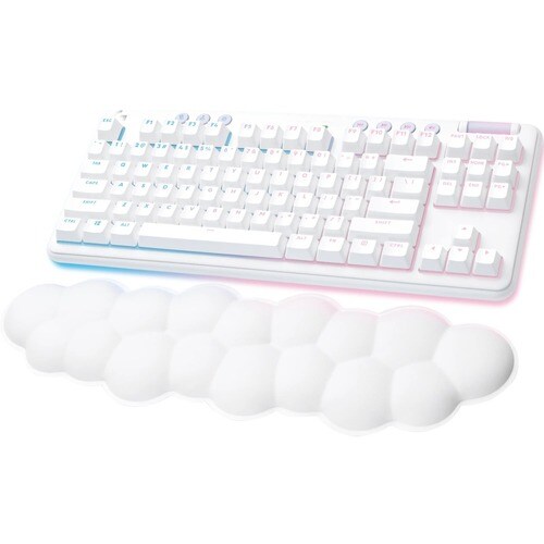 Logitech G Aurora G715 游戏键盘 - 无线 连接 - USB 接口 - RGB LED - 英文 - 白 - 机械 按键开关 - 蓝牙 - 87 Key(s) - 音量控制, 音乐 热键 - PC, Mac
