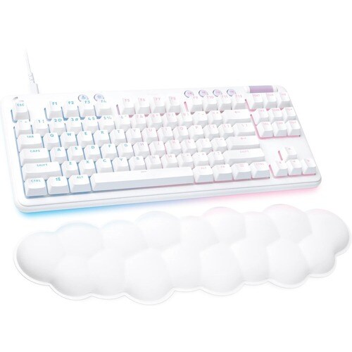 Logitech G Aurora G713 游戏键盘 - 电缆 连接 - USB 接口 - RGB LED - 英文 - 白 - 机械 按键开关 - 87 Key(s) - 音量控制, 音乐 热键 - PC, Mac