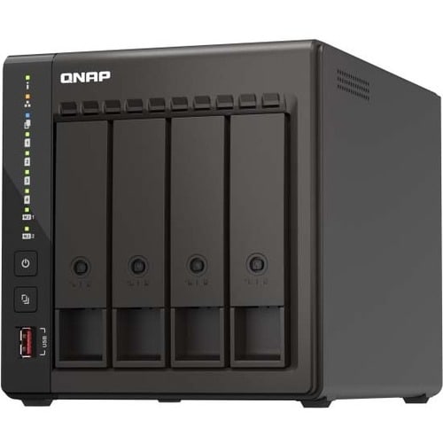 QNAP Turbo NAS TS-453E-8G 4 x Gesamtzahl Einschübe SAN/NAS-Speichersystem - 4 GB Größe Flash-Speicher - Intel Celeron J641