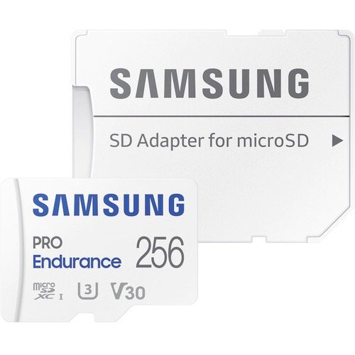 Samsung PRO Endurance 256 GB Class 10/UHS-I (U3) V30 microSDXC - 100 MB/s Read - 40 MB/s Write - 5 Year Warranty