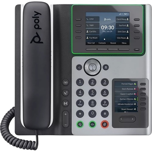 Poly Edge E450 IP Phone - Corded - Corded - NFC, Wi-Fi, Bluetooth - Desktop, Wall Mountable - VoIP - IEEE 802.11a/b/g/n - 