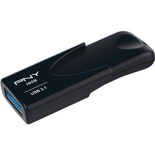 Unidad flash PNY Attaché 4 3.1 - 16 GB - USB 3.1 Tipo A - Negro - 80 MB/s Read Speed - 20 MB/s Write Speed - 1 / Paquete