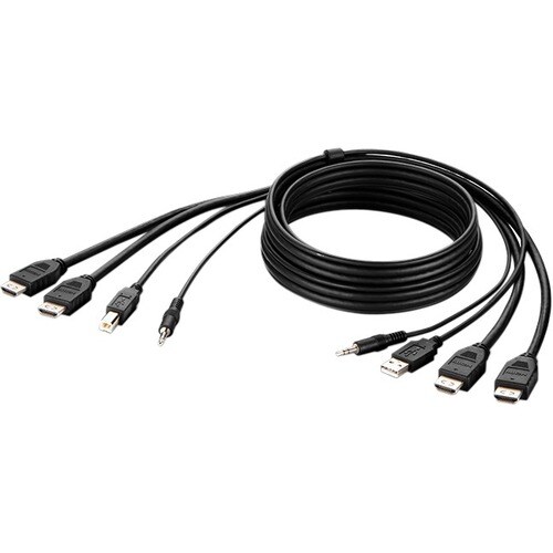 Belkin Cybersecurity and Secure KVM 1.83 m HDMI/Mini-phone/USB KVM Cable - TAA Compliant - Cable for Audio/Video Device, C