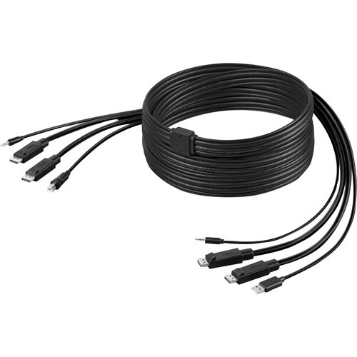 Belkin Cybersecurity and Secure KVM F1D9020B10T 3.05 m DisplayPort/Mini-phone/USB KVM Cable - TAA Compliant - Cable for KV