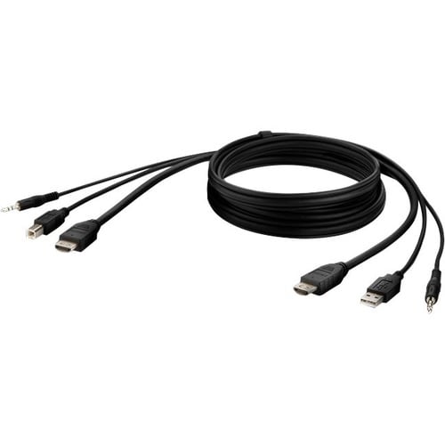 Belkin 3.05 m KVM Cable for KVM Switch, Mouse, Keyboard, Computer, Server - TAA Compliant - First End: 1 x HDMI 2.0 Digita